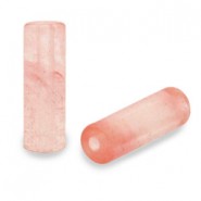 Natuursteen tube kraal 13x4mm Rose pink